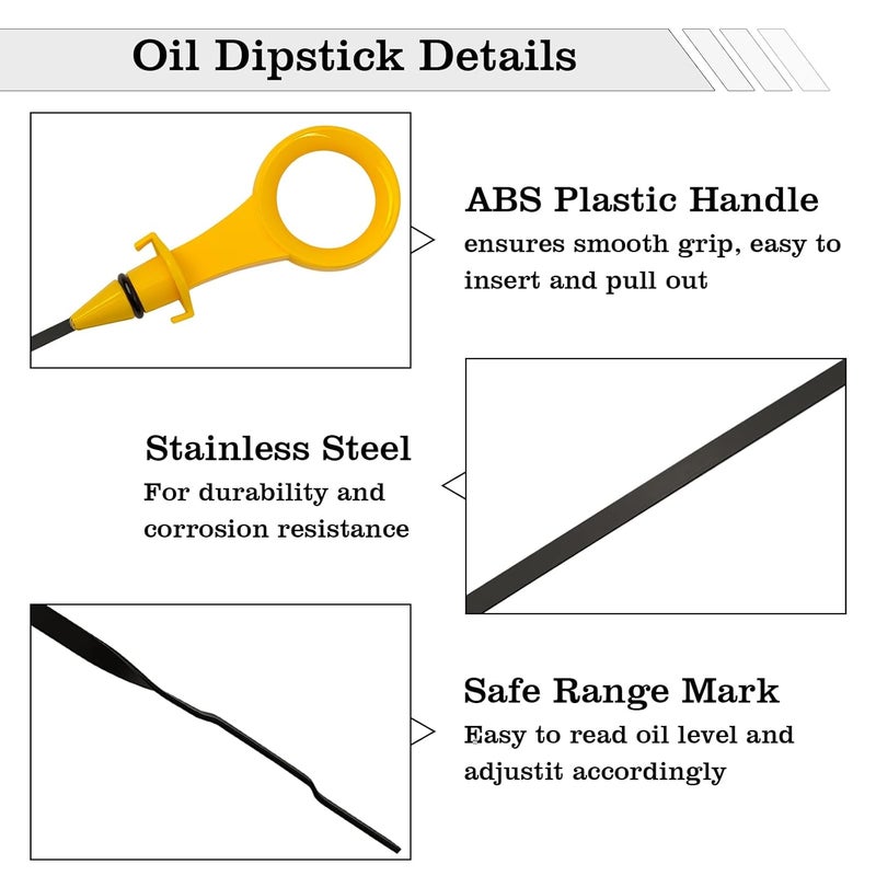 FBLOWMOD 06J115611F Oil Dipstick Indicator, Compatible with Audi A4 A5 Quattro Q5 Volkswagen VW Passat B6 2.0T Engine Oil Fluid Level Dip Stick Replace 06H115611E - Image 4
